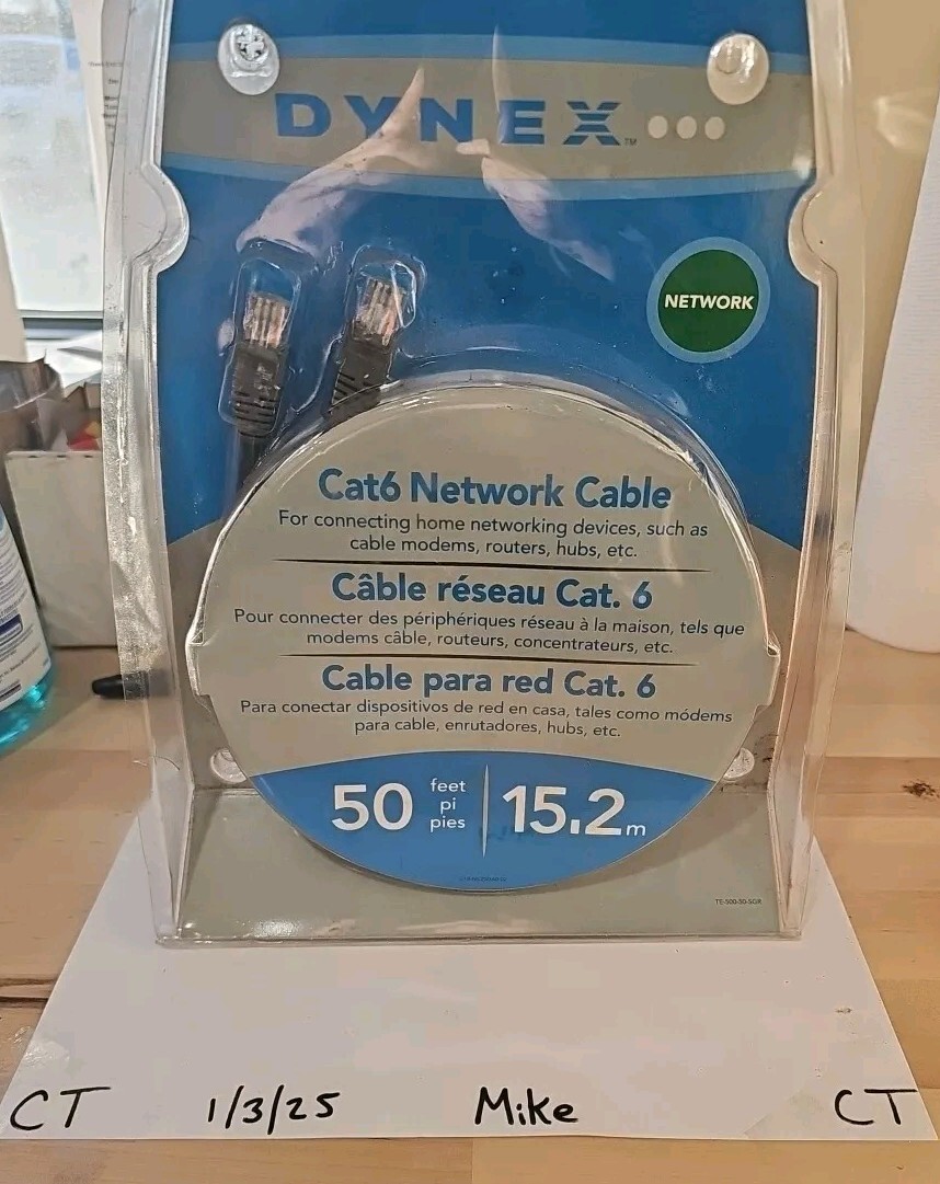Dynex Cat6 Network Cable 50ft 15.2m Brand New