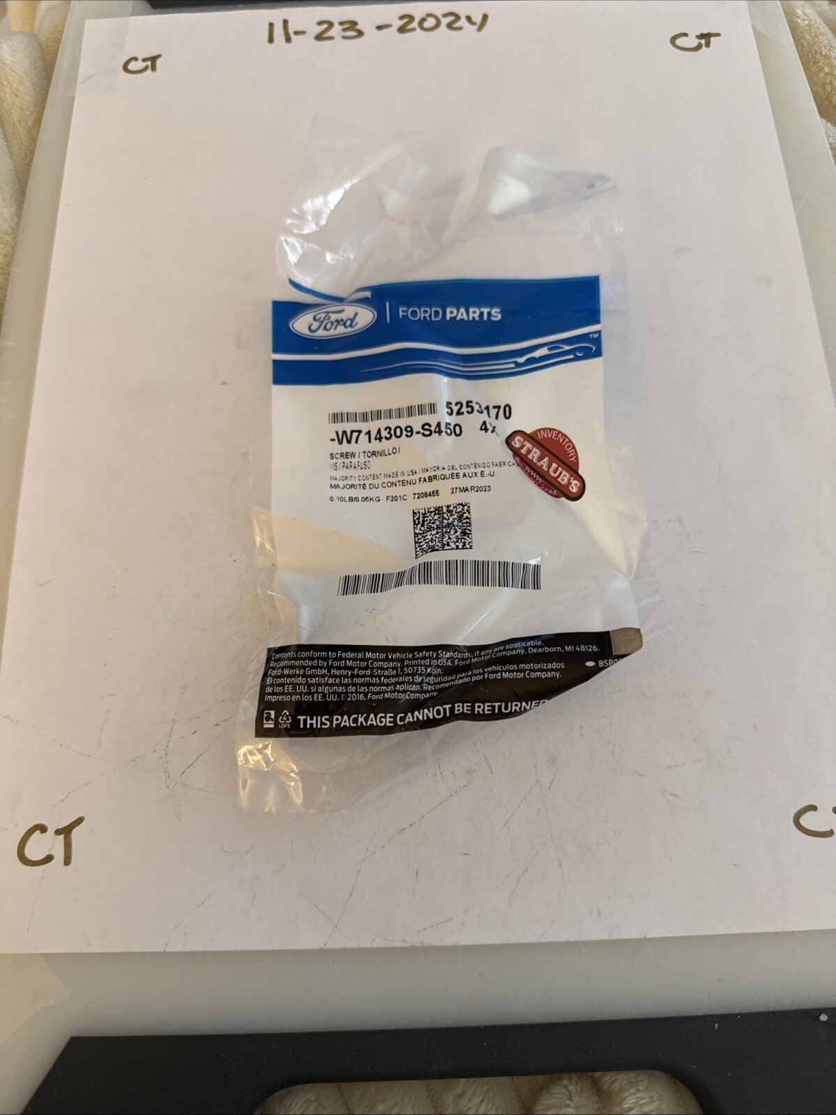 FORD OEM 19-23 E-Transit Front Lamps Fog Lamps-Fog Lamp Assy Screw W714309S450B