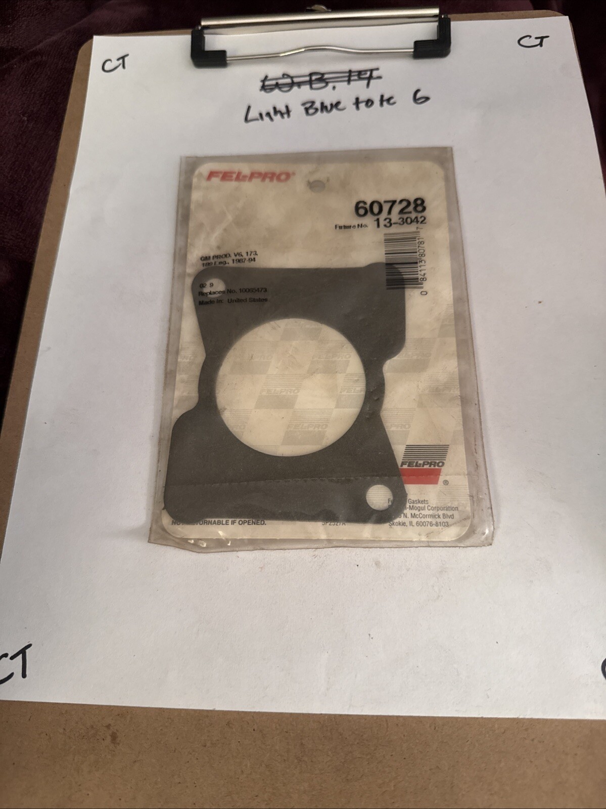 (FP1) 60728 Fel-Pro fits Throttle Body Gasket