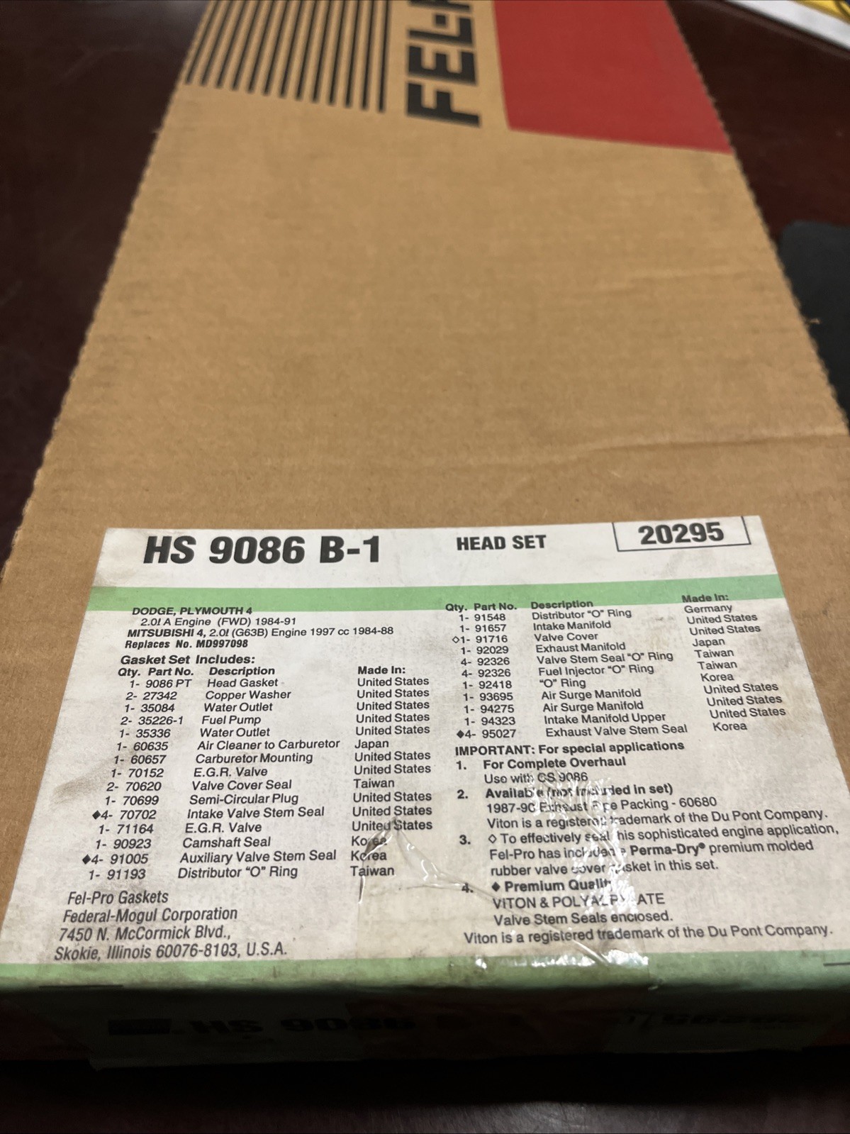 Fel-Pro HS 9086 B1 Head Gasket Set - Image 3