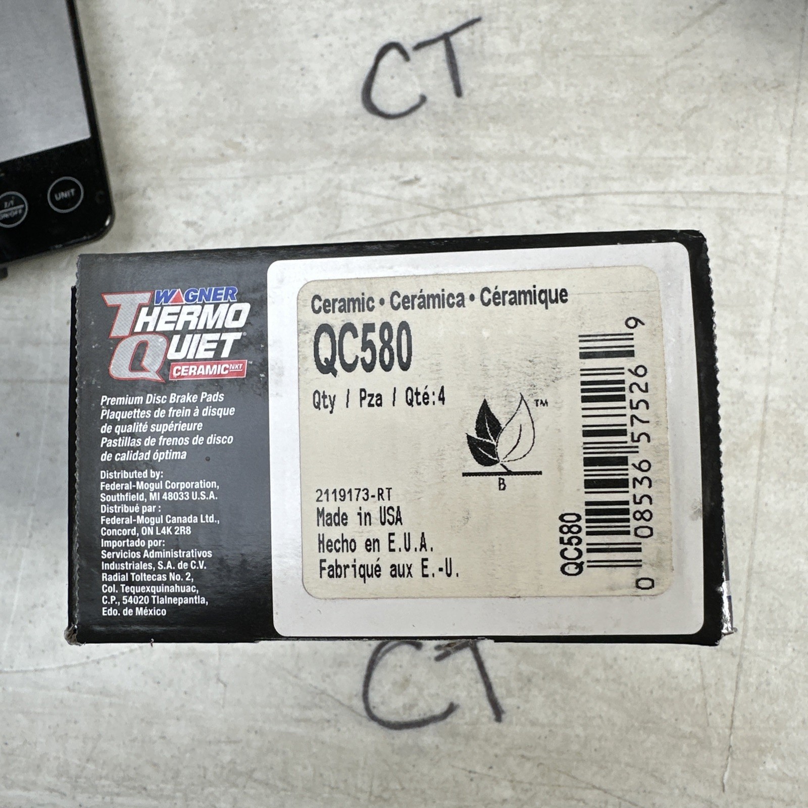 For Isuzu Rodeo 1994-2004 Wagner QC580 ThermoQuiet Ceramic Rear Disc Brake Pads - Image 3