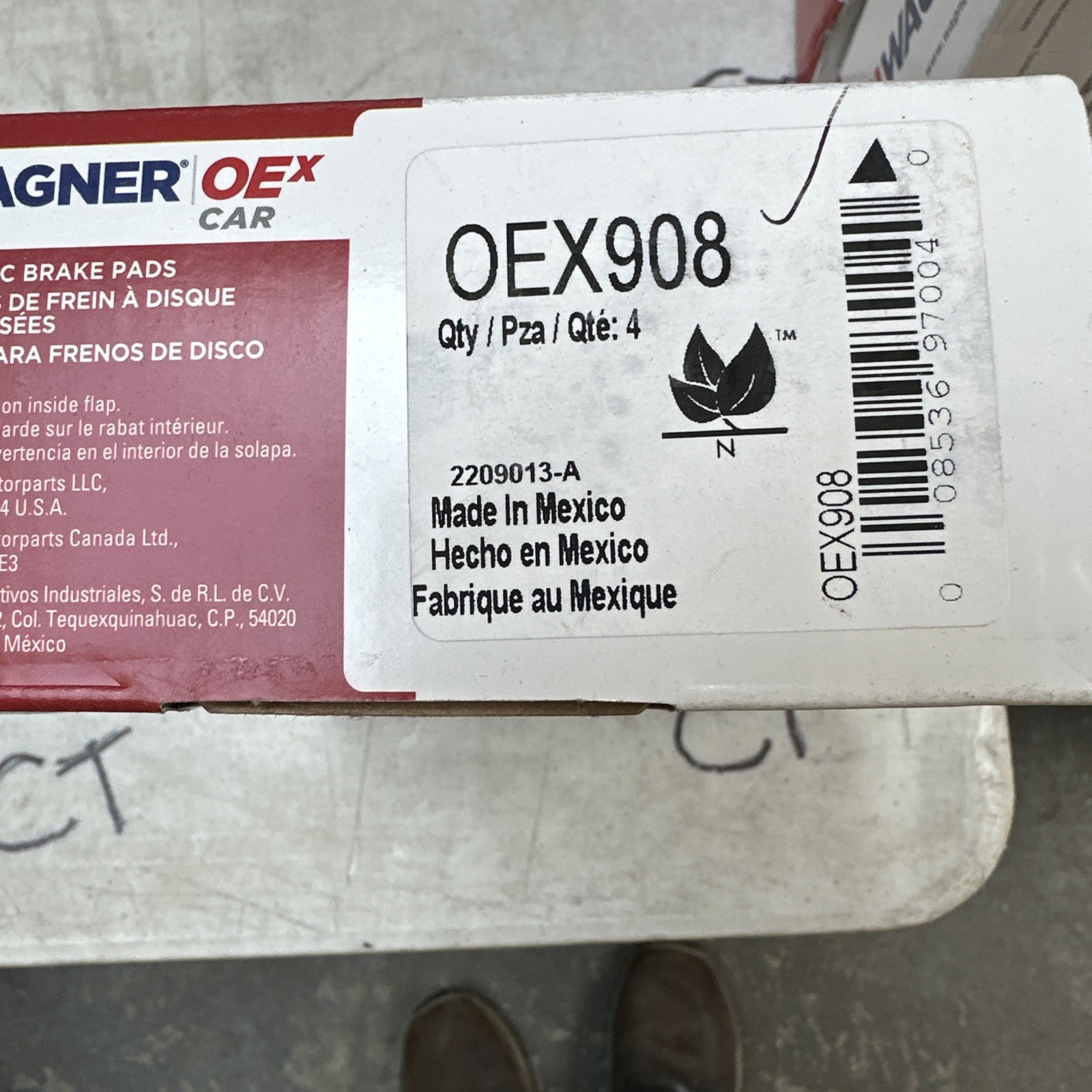 For Toyota Camry 2002-2006 Wagner OEX908 OEX Ceramic Front Disc Brake Pads - Image 3