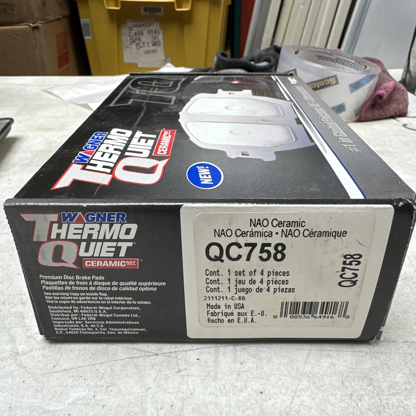 Front Brake Pad Set THERMO-QUIET Wagner QC758 - Image 3