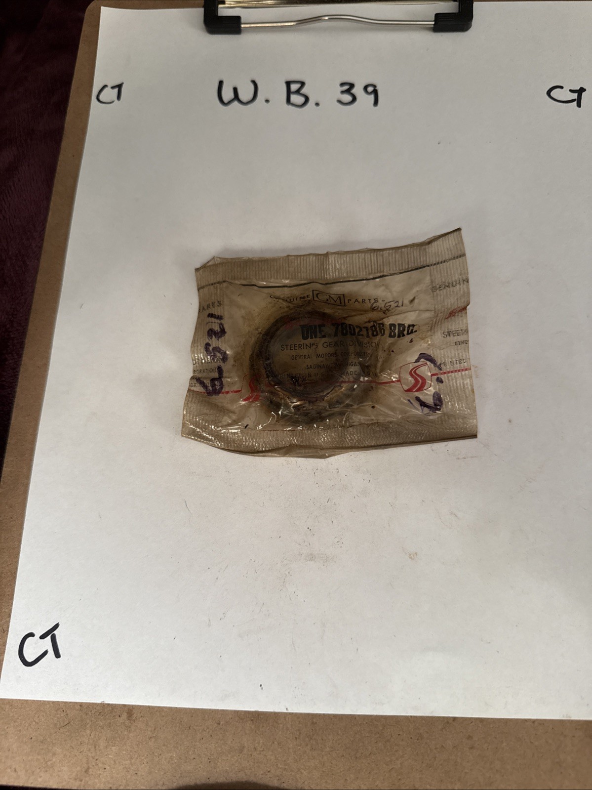 GM 7802186 Steering Column Bearing (upper shaft lower bearing) 1967 Chevy NOS