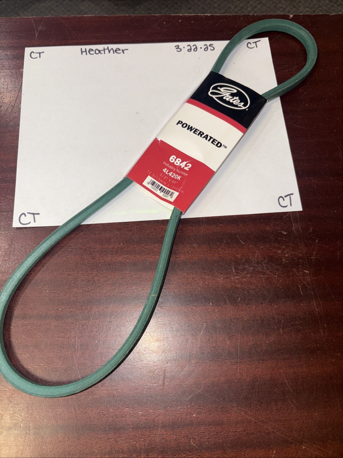 Gates 6842 (4L420K) PoweRated Medium Horse-Power V-Belt 1/2” x 42”