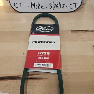 Gates PoweRated 6726 Power Equipment Accessory Drive Belt - 3/8" X 26"