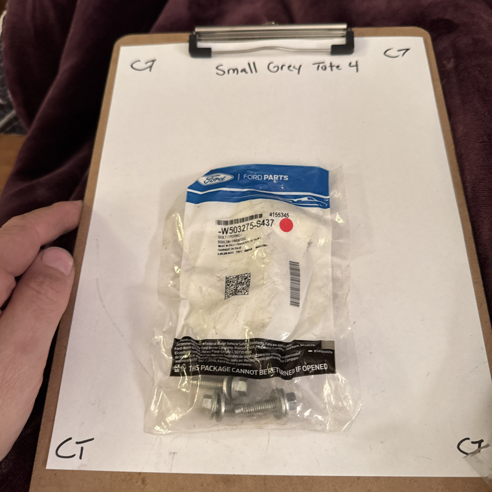 Genuine Ford Camshaft Sensor Bolt (QTY 1) -W503275-S437