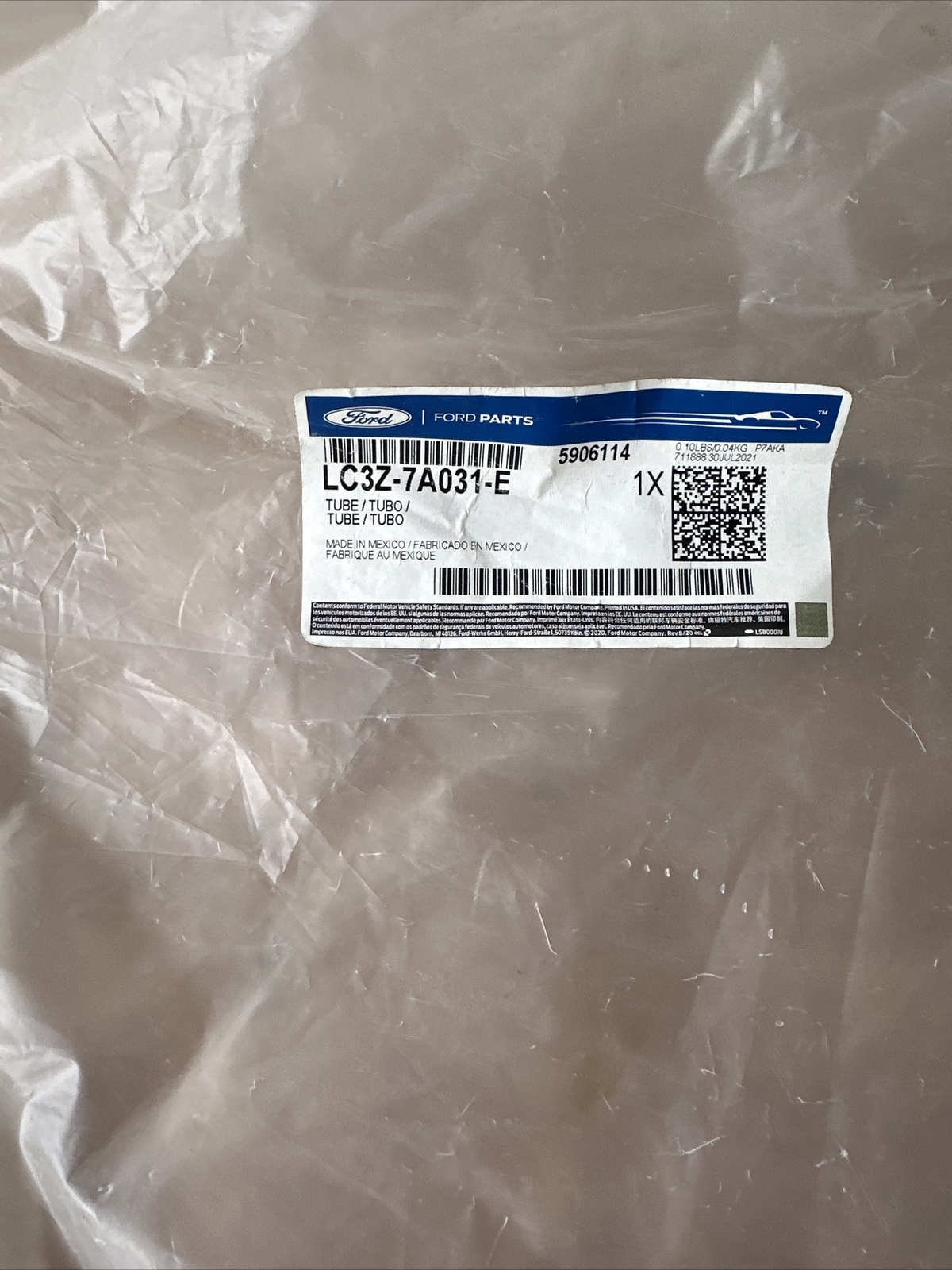 Genuine Ford Cooler Pipe LC3Z-7A031-E