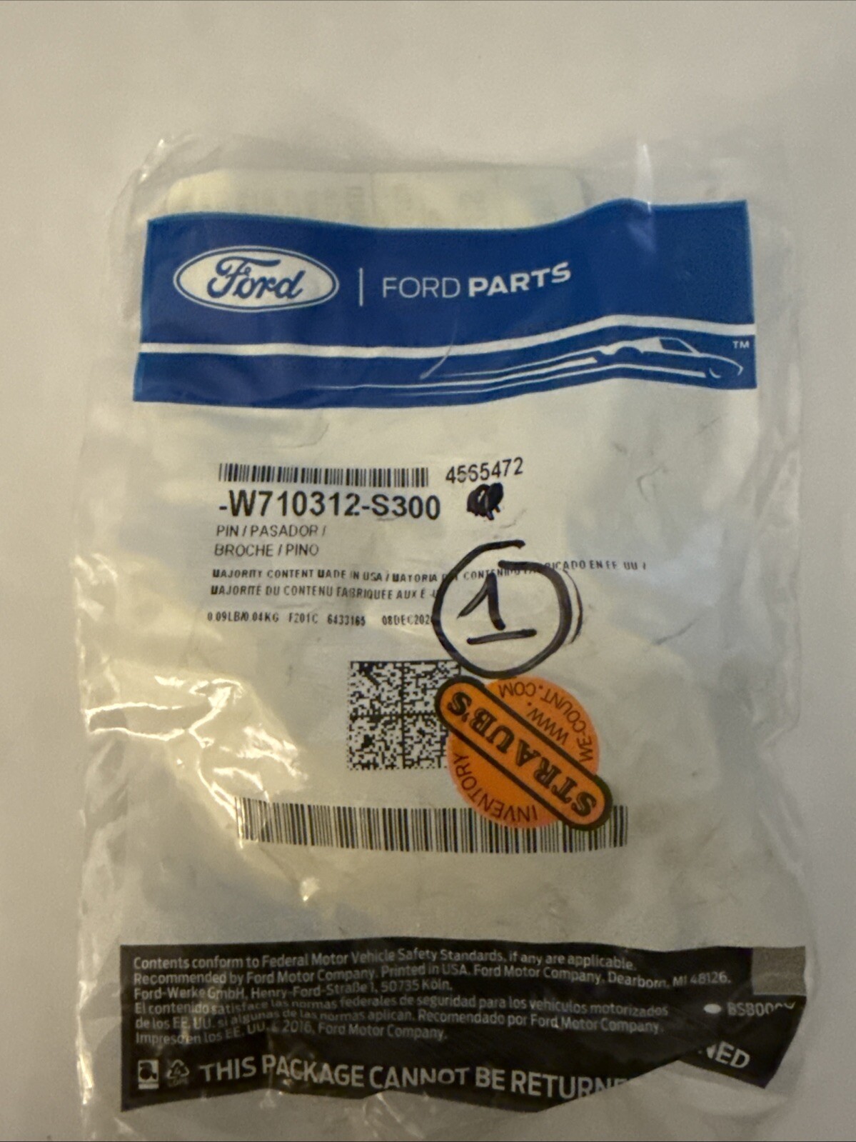 Genuine Ford Cowl Grille Pin W710312-S300 - Image 3