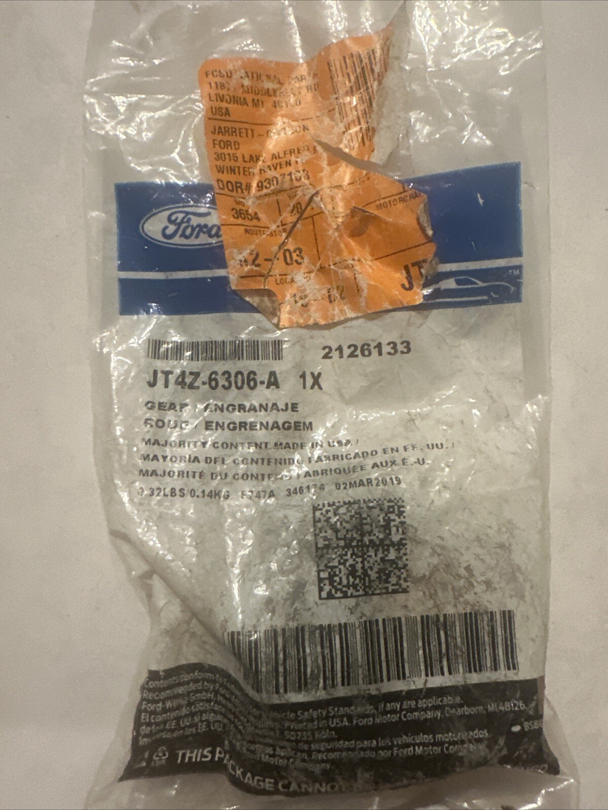 Genuine Ford Crankshaft Gear JT4Z*6306*A