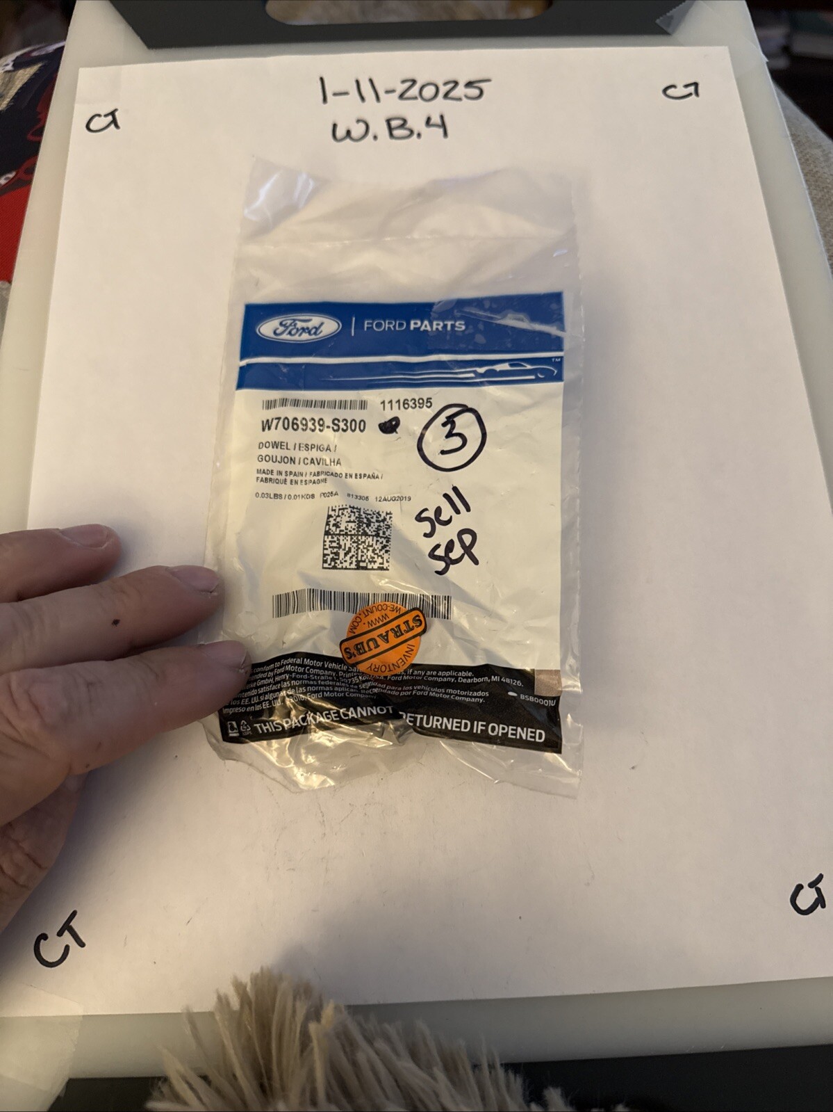 Genuine Ford Dowel Pin ***SOLD INDIVIDUALLY*** W706939-S300