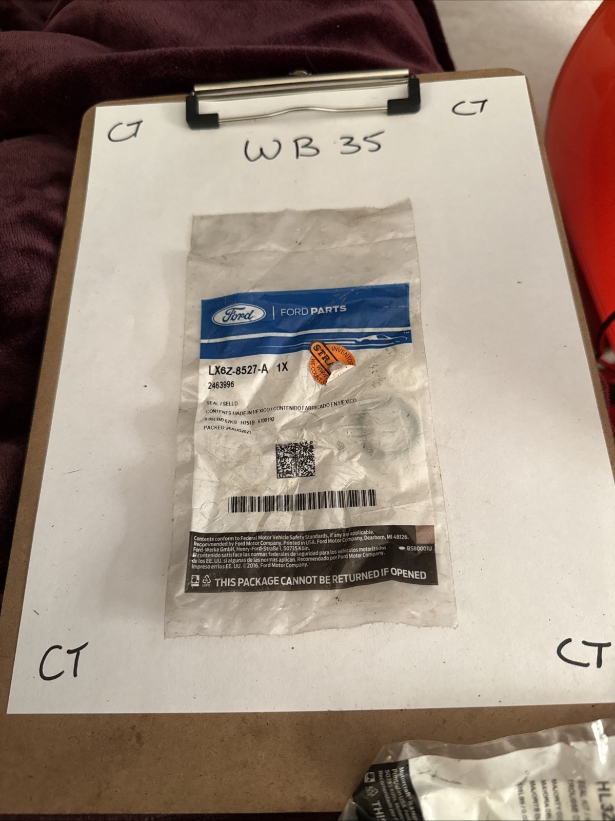 Genuine Ford Egr Cooler O-Ring LX6Z-8527-A