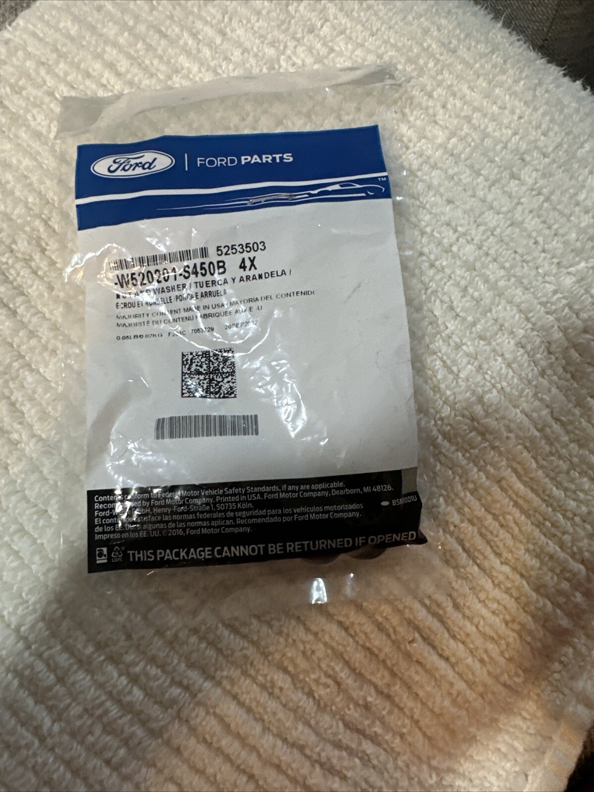 Genuine Ford Engine Cover Nut W520201-S450B