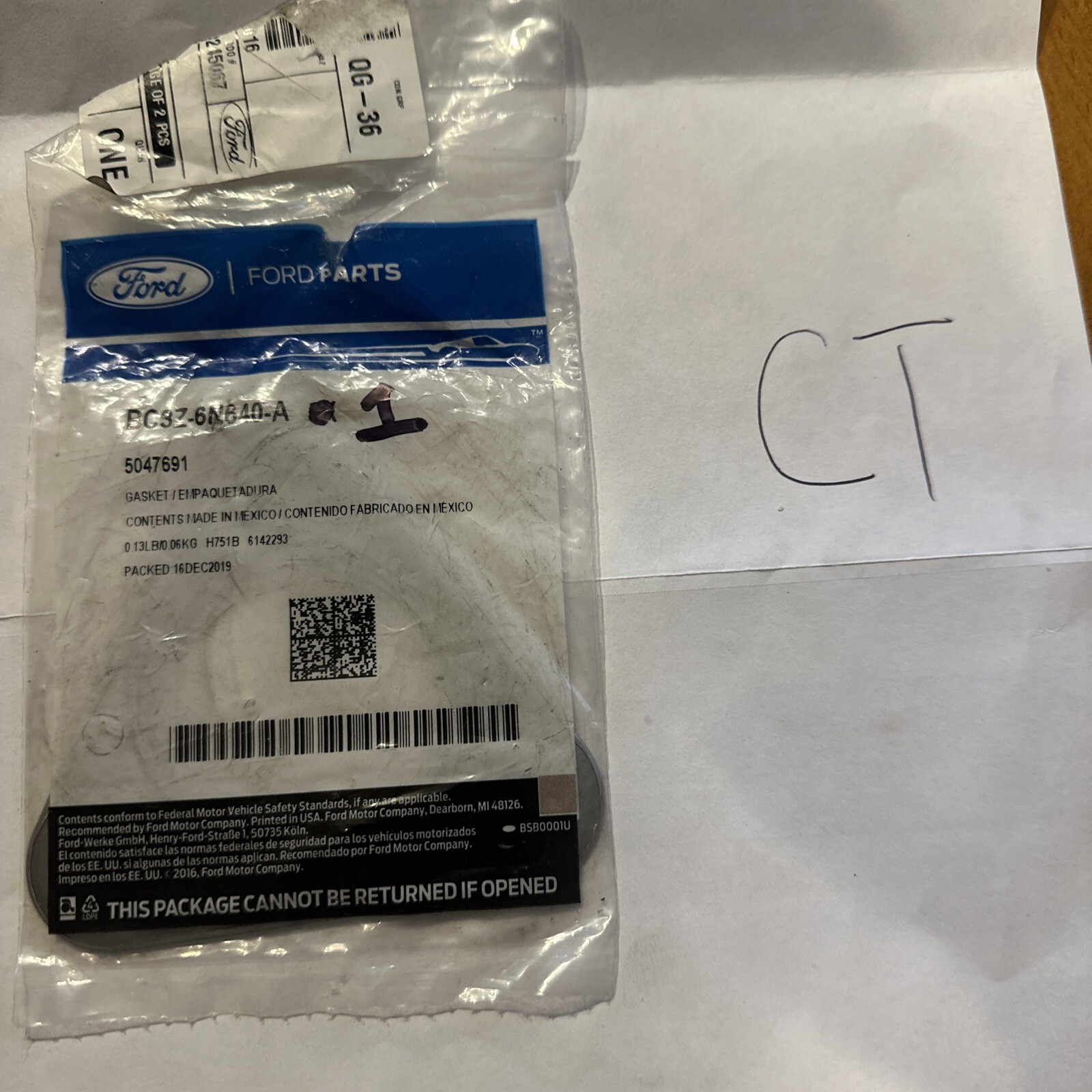 Genuine Ford Exhaust Pipe Gasket BC3Z-6N640-A (1) Gasket