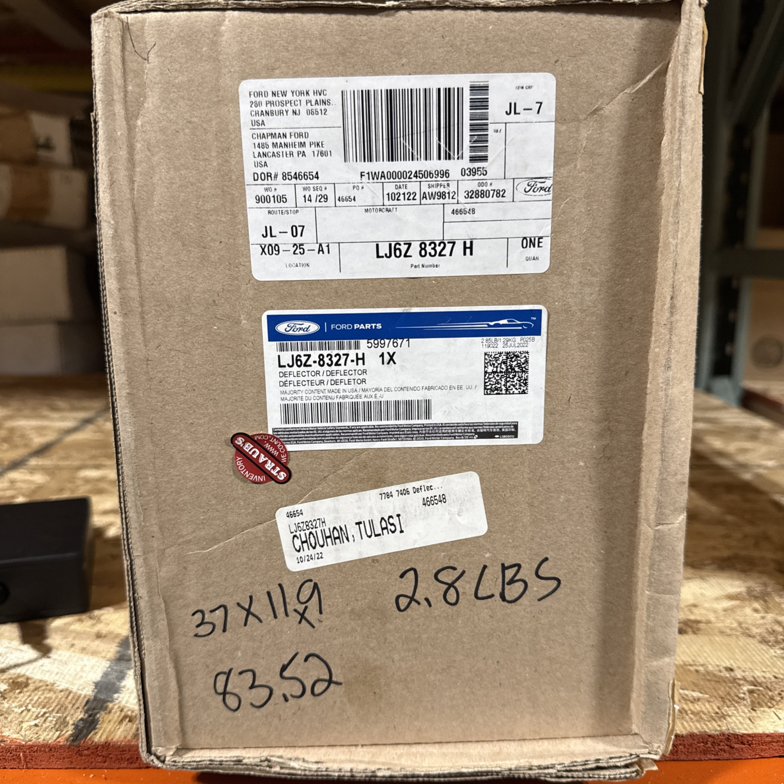 Genuine Ford Lower Deflector LJ6Z-8327-H