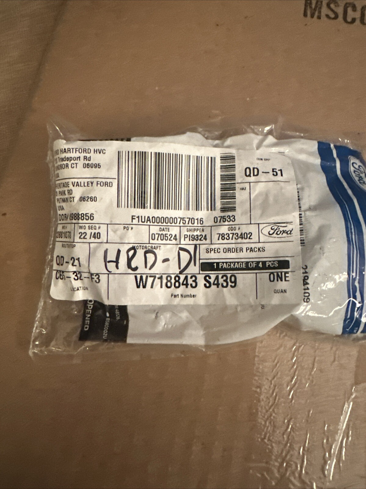 Genuine Ford Lower Shaft Upper Bolt W718843-S439(3) Bolts