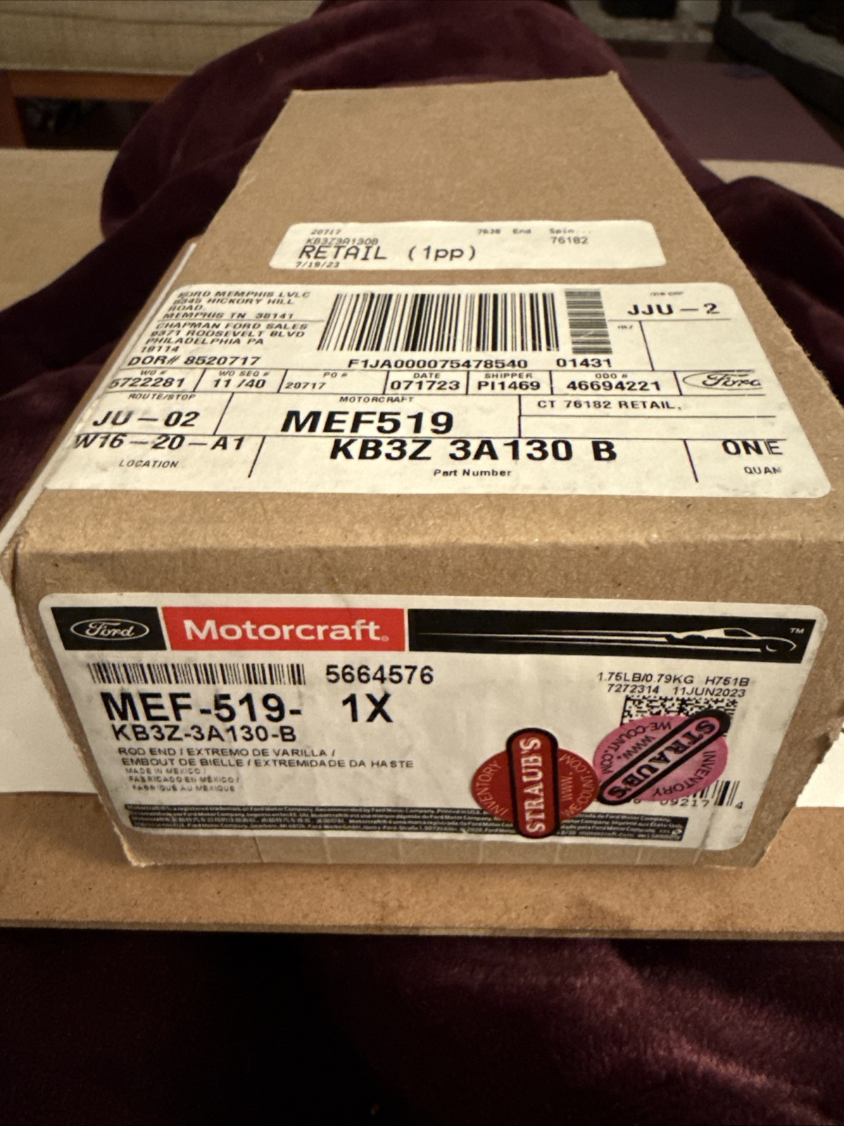 Genuine Ford Outer Tie Rod KB3Z-3A130-B