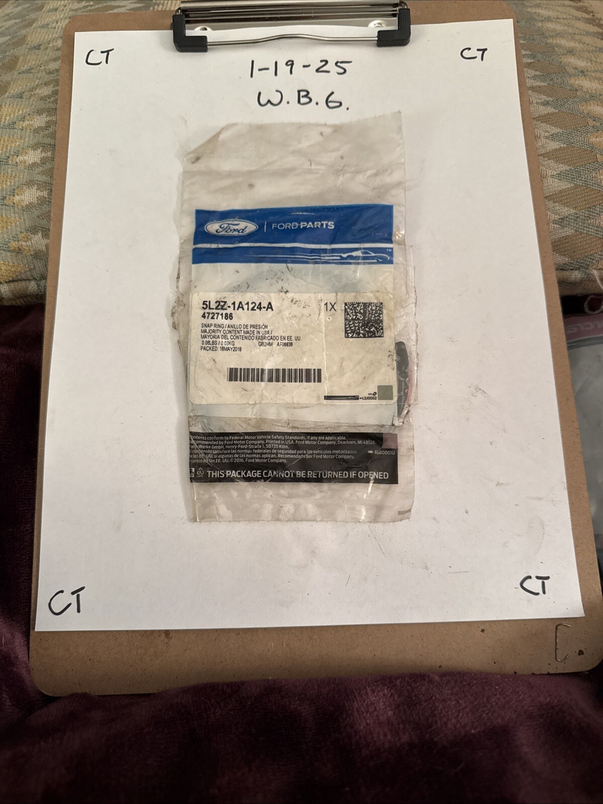 Genuine Ford Retainer Ring 5L2Z-1A124-A