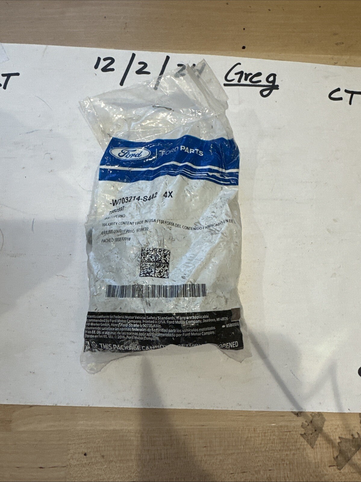 Genuine Ford Strut Lower Bolt W703214-S442