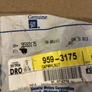 Genuine GM Cap Wheel Nut 9593175