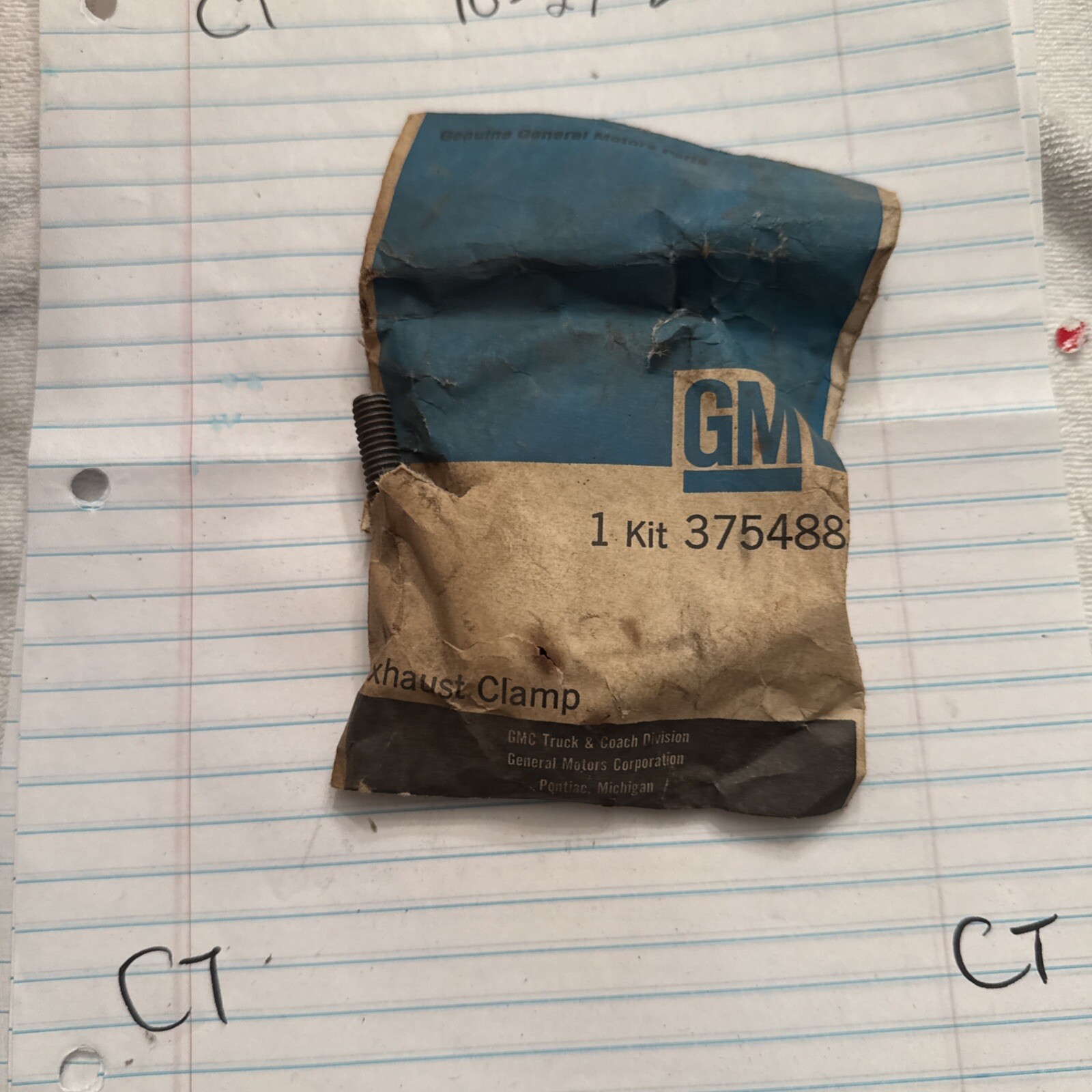 Genuine Gm Exhaust Clamp 3754883 NOS OEM New