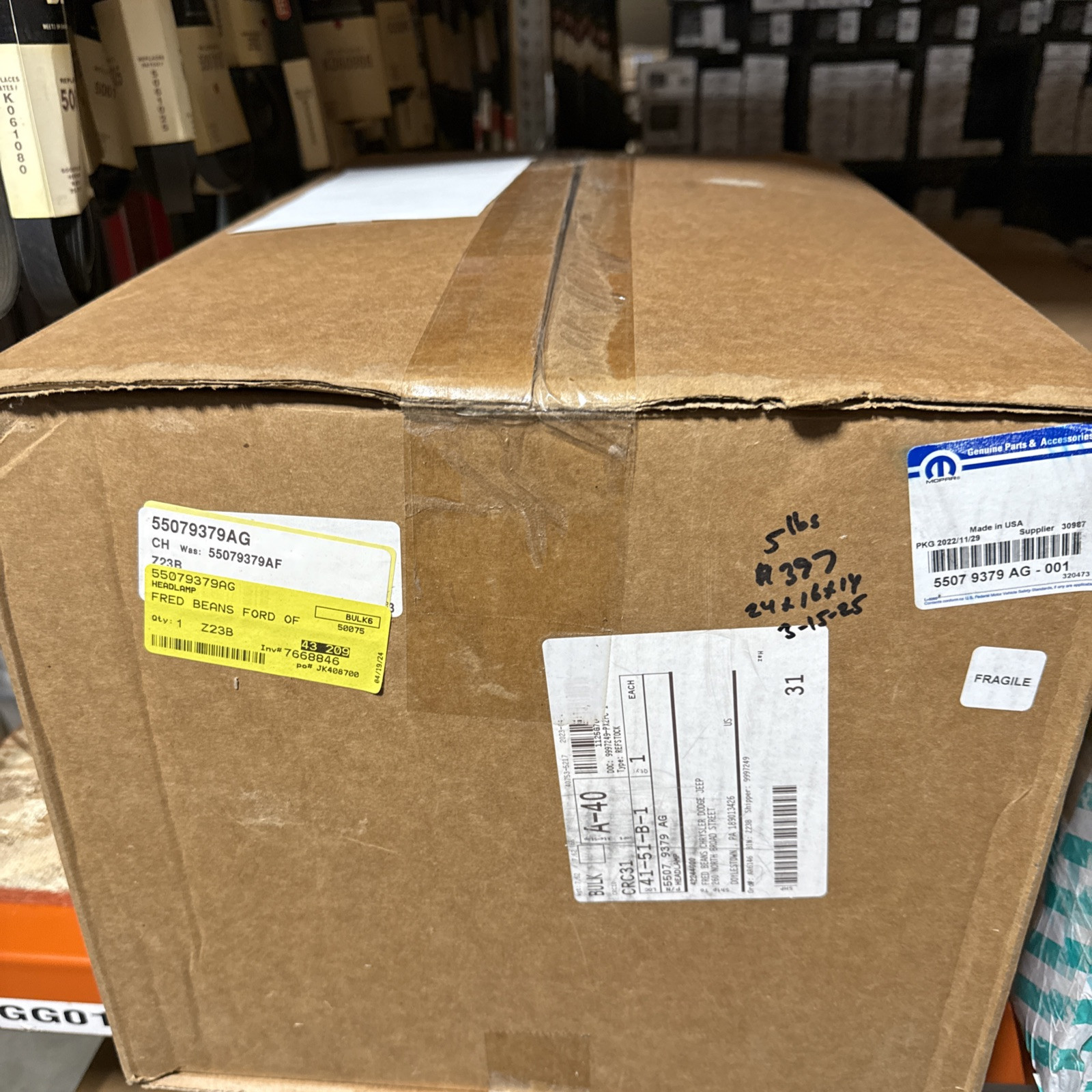 Genuine Mopar Headlamp Left 55079379AG - Image 3