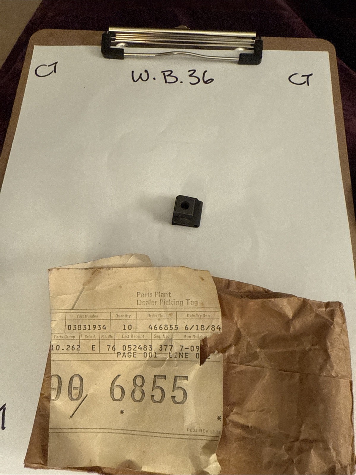 Gm NOS 1966-1967 Corvette Grille U-Nut 3831934 OEM