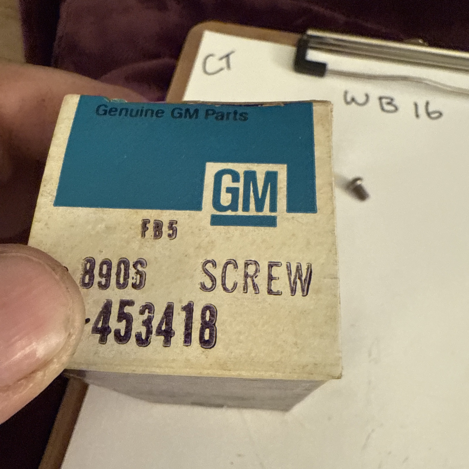 Gm Screw 453418 Nos OEM - Image 3