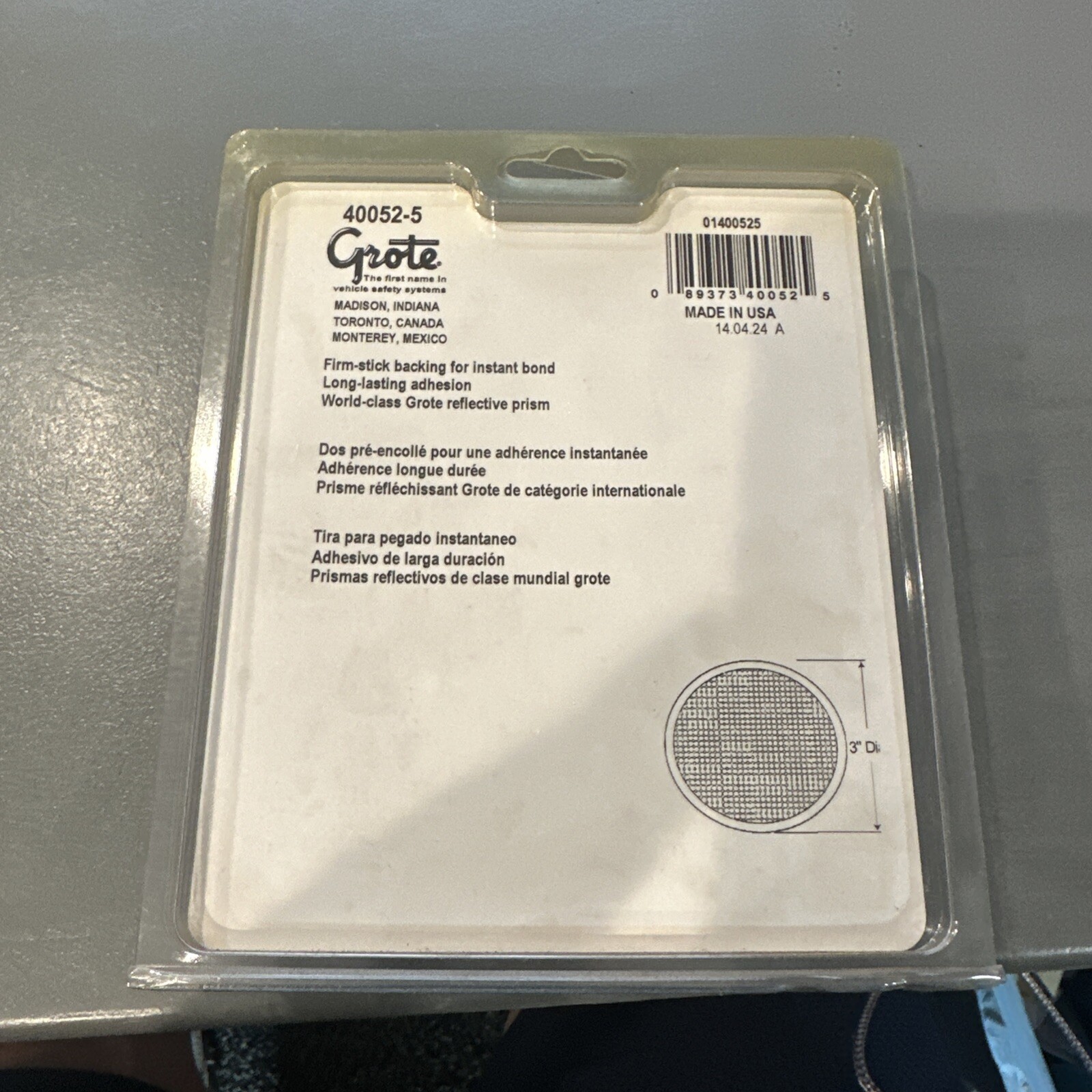 Grote 40052-5 Red Round Stick-On Reflector - Image 3