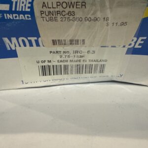 IRC Tire - NEW NOS Inner Tube 2.75-18 - IRC-63