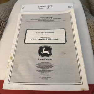 JOHN DEERE OPERATOR'S MANUAL QUICK-HITCH SNOWBLOWER 54" OMM161542 C0