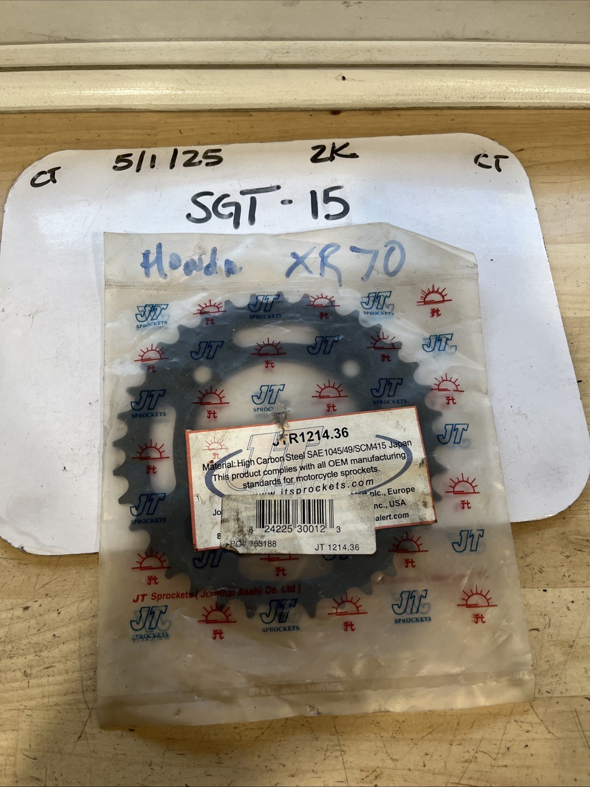 JT Sprockets - JTR1214.36 Steel Rear Sprocket, 36T Honda XR70R CRF70F 1997-2012