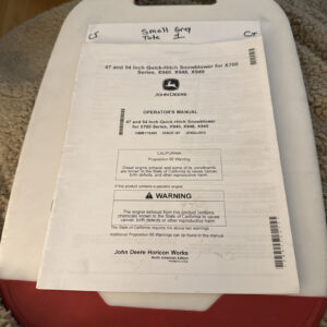 John Deere 47 54" Quick Hitch Snowblower X700 Tractor Operator Manual Omm175490