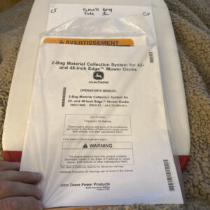 John Deere Omuc18486 Operators Manual 2 Bag Material Collection System Edge Deck