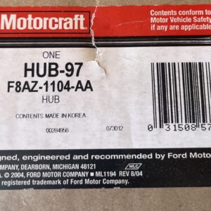 MOTORCRAFT Genuine Ford Hub Assembly - Wheel HUB-97/ F8AZ-1104-AA