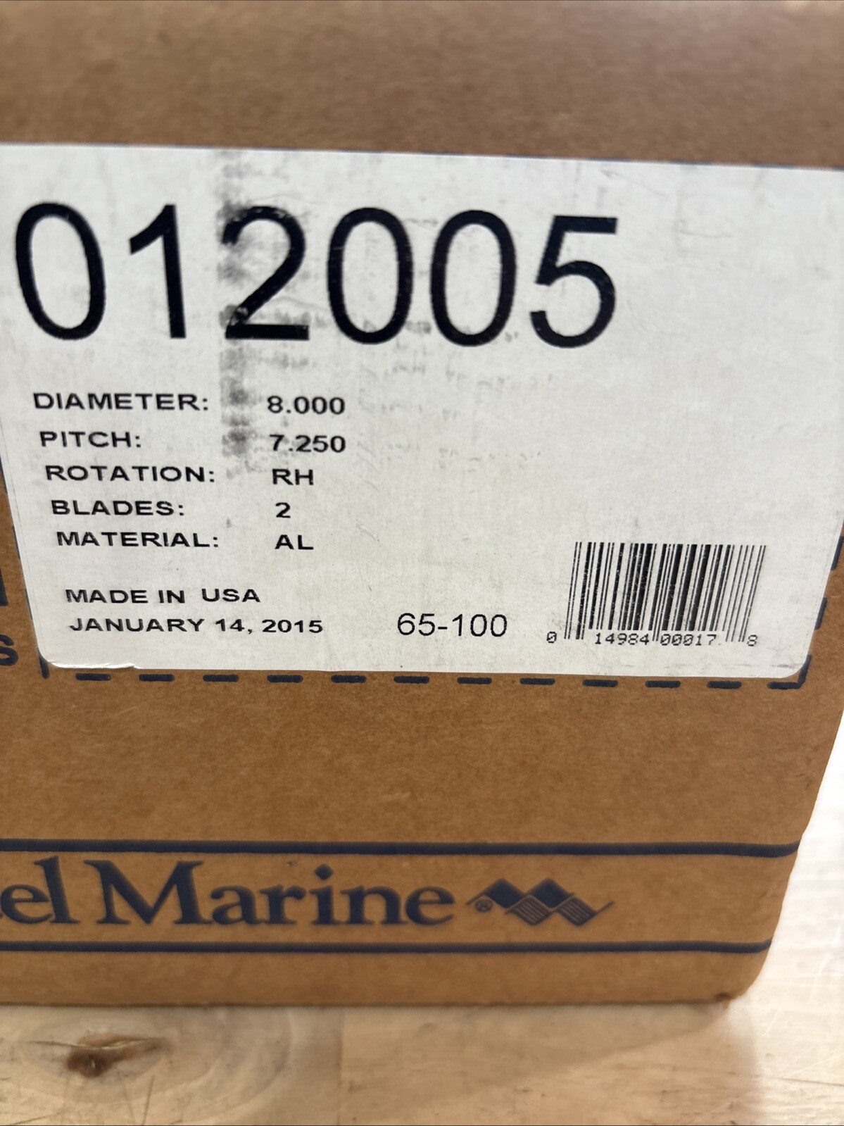 Michigan Match 012005 8 x 7 1/4 Aluminum Prop Evinrude Johnson 6-15HP Pin Drive - Image 4