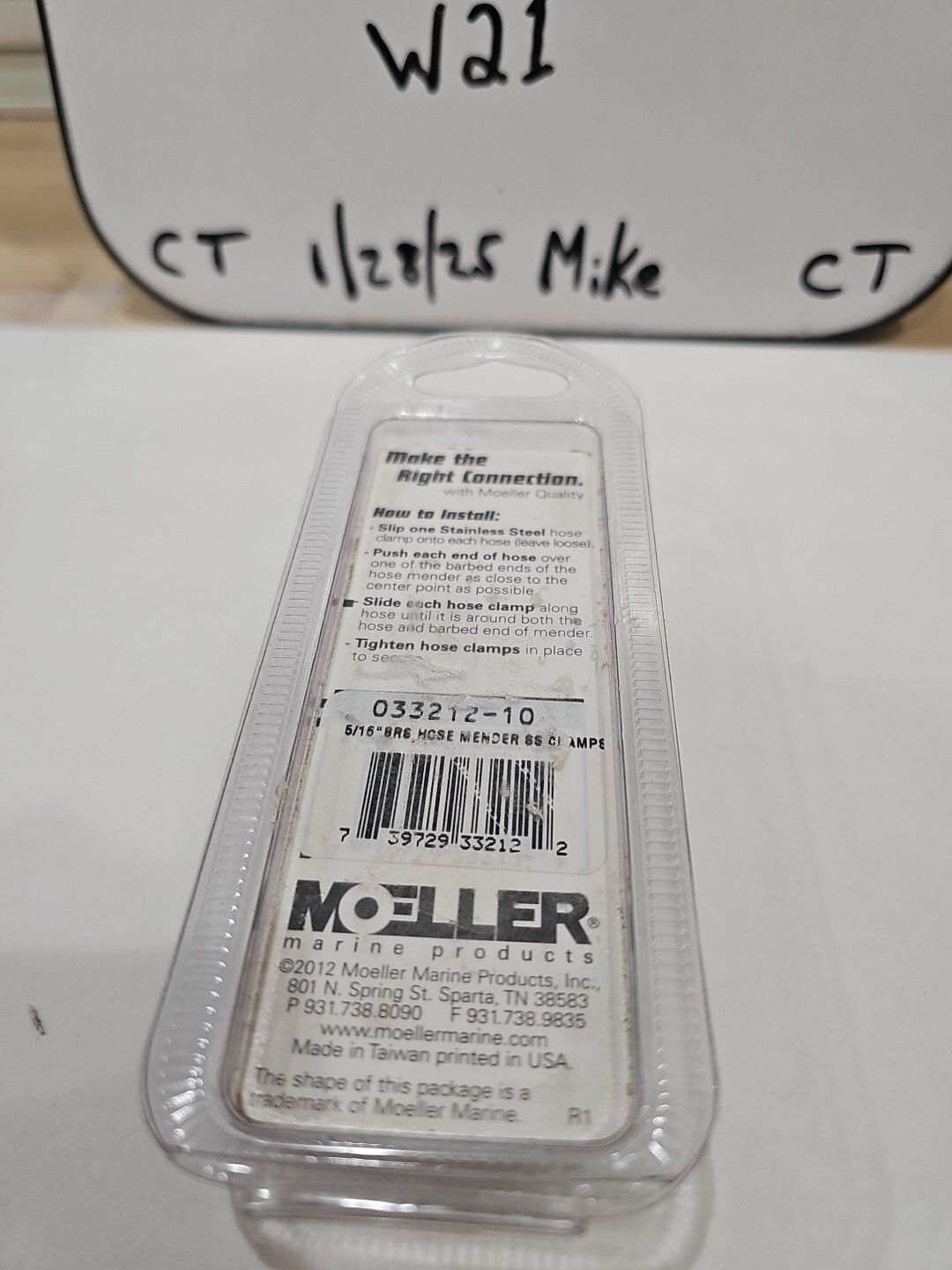 Moeller 033212-10 5/16" BRASS HOSE MENDER WITH SS CLAMPS NEW - Image 4