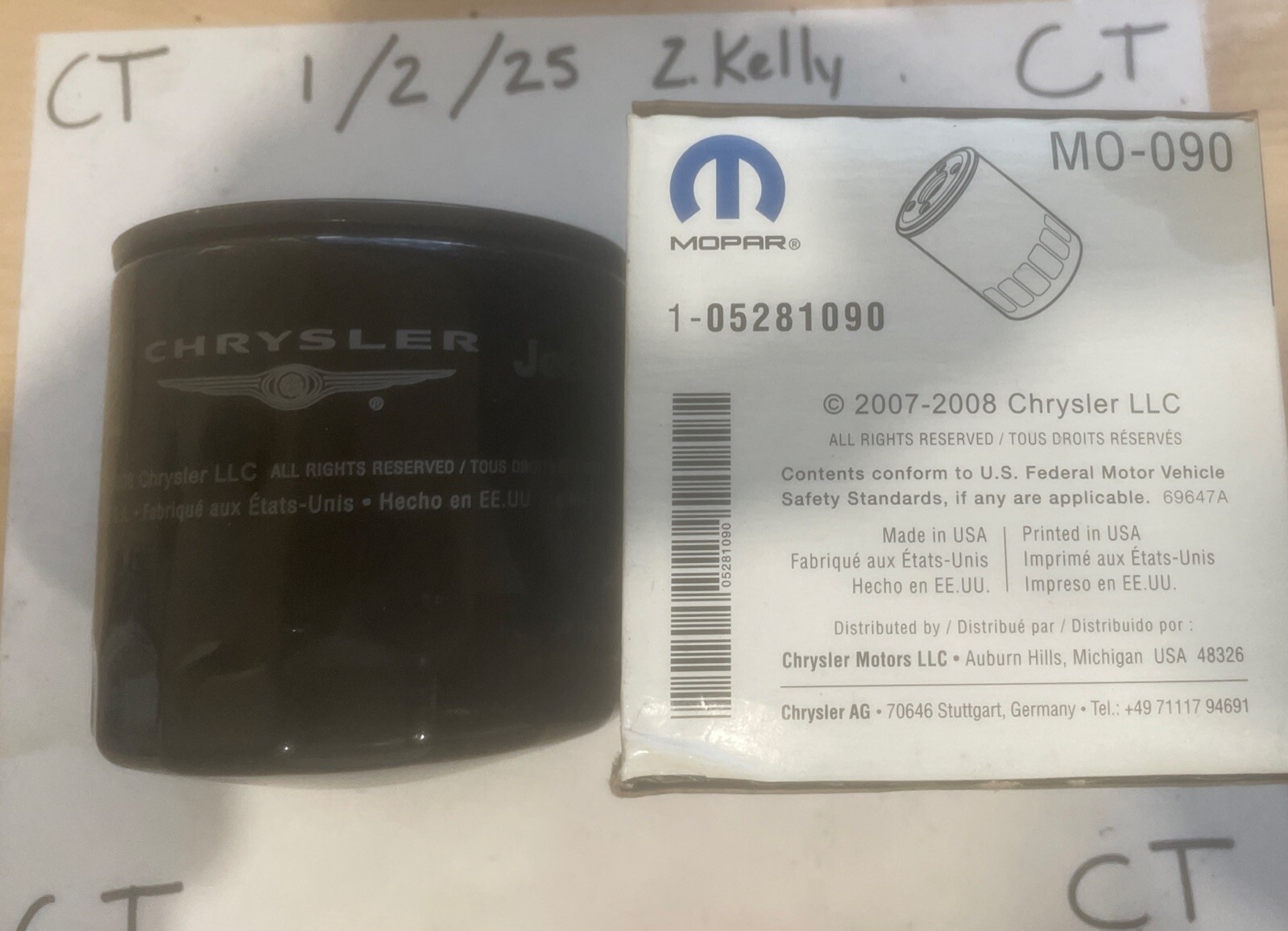Mopar Engine Oil Filter MO-090 2009-2011 Chrysler - Image 4