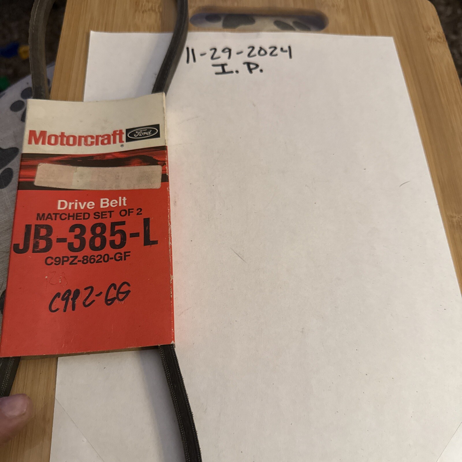 Motorcraft JB-385-L Accessory Drive Belt - 0.44" X 38.625" - 36 Degree