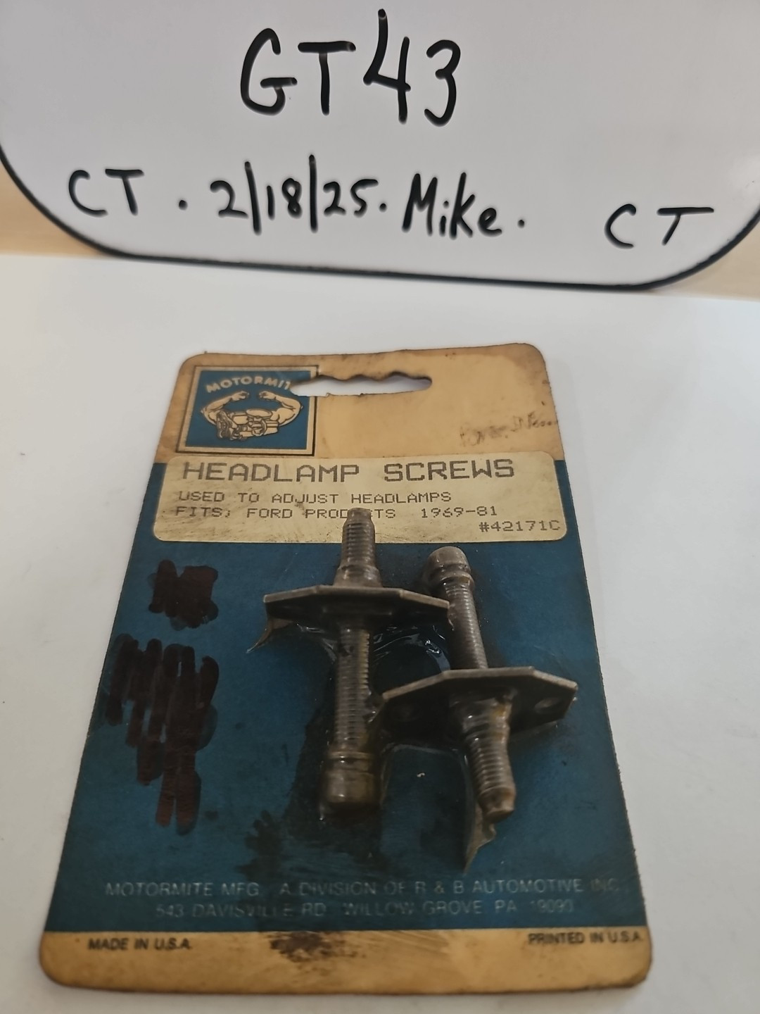 Motormite 42171 Headlight Adjusting Screws 1 Pkg / 2 Screws Ford Lincoln Mercury - Image 4