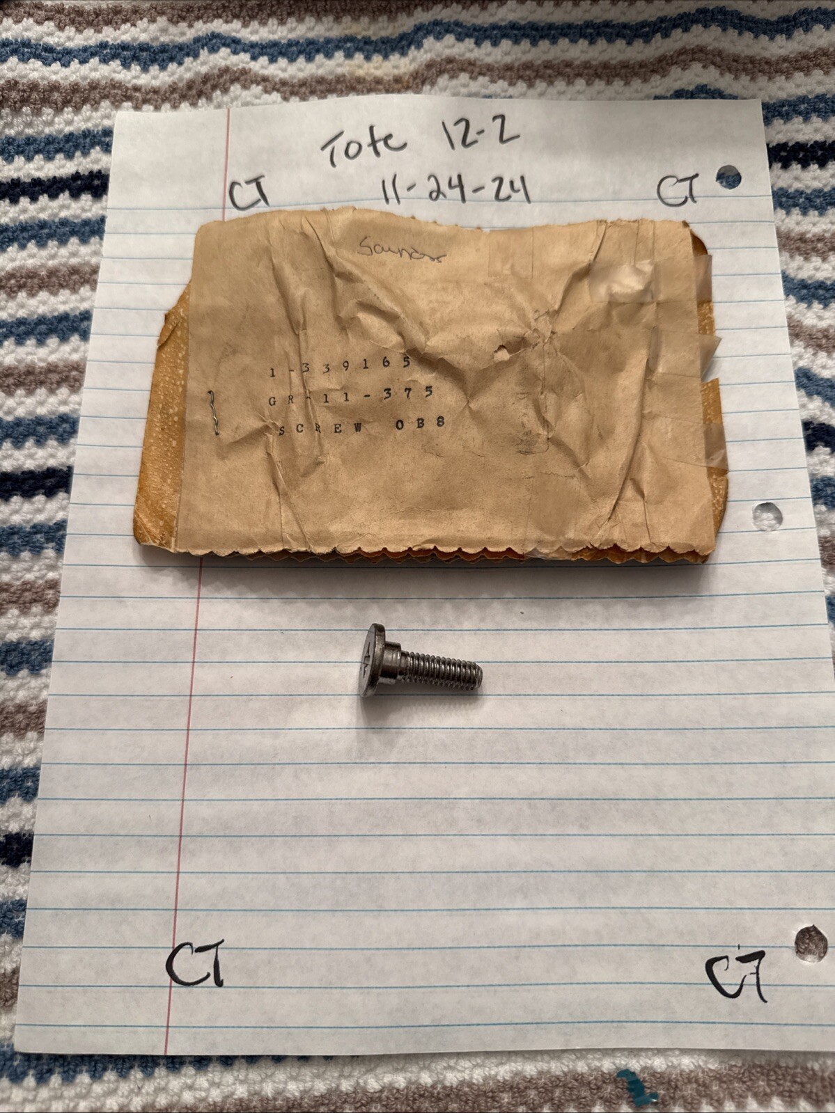 NOS 1963-78 Chevrolet Corvette Seat Back Pivot Hinge Screw