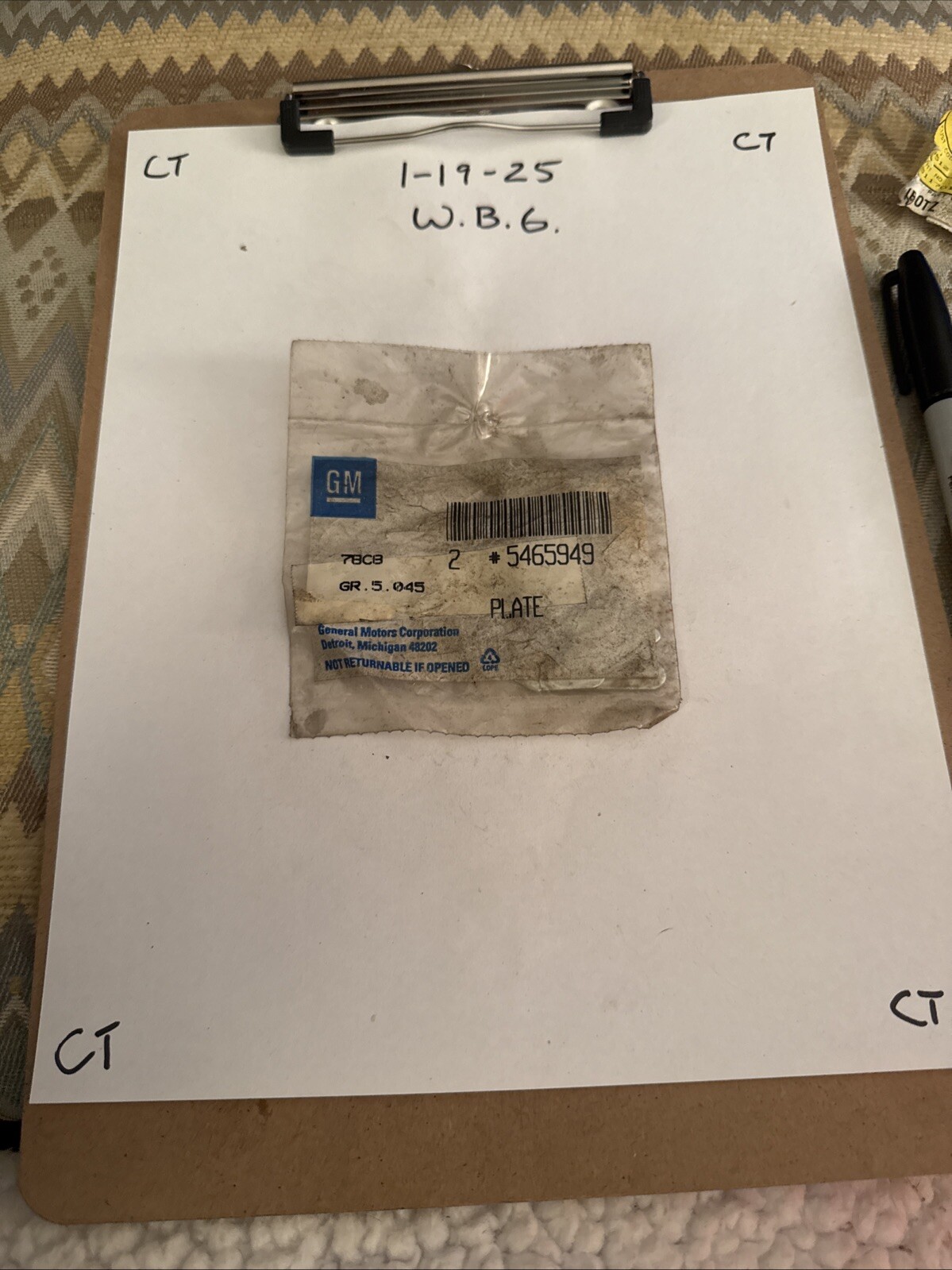 NOS GENUINE GM 5465949 1965-1982 Corvette Parking Brake Shoe Guide Plates