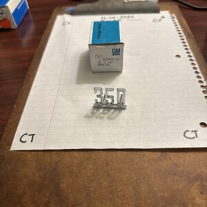 NOS GM 1967 Chevy Camaro "350" Fender Emblem #3905718