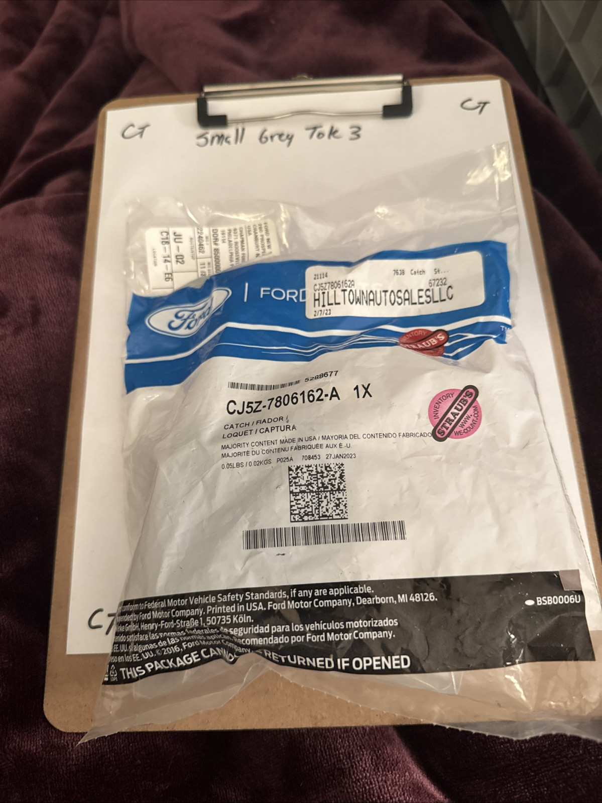 New Ford CJ5Z-7806162-A Catch - Stowage Box Door