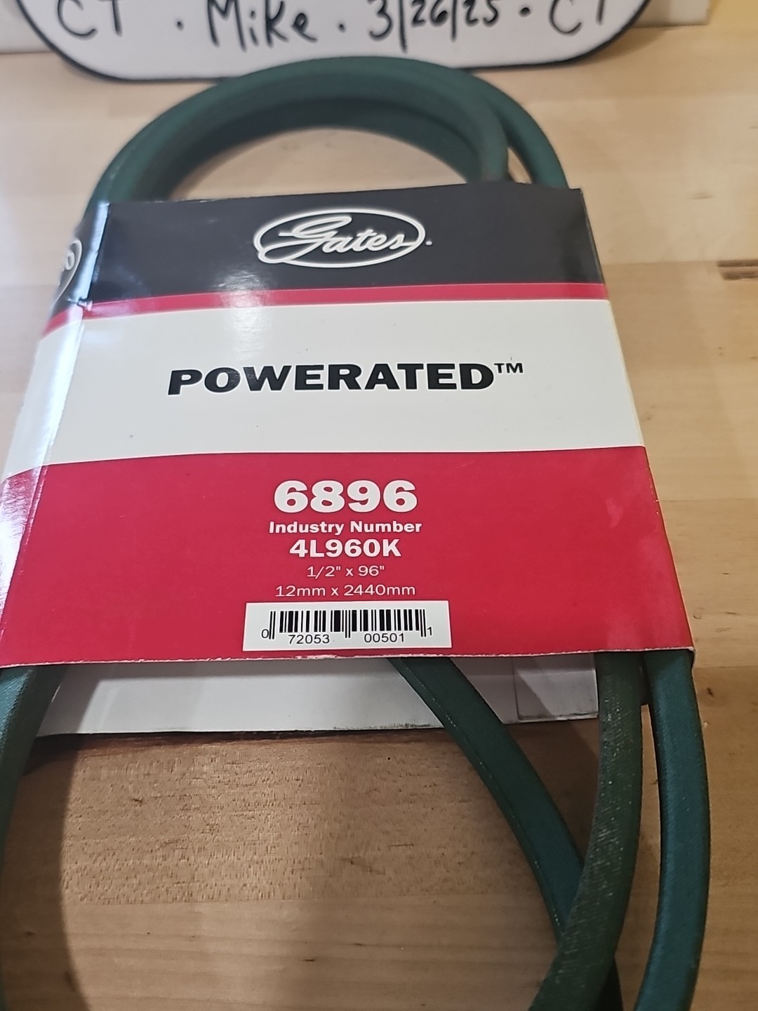 New Gates 6896 Accessory Drive Belt FHP Medium Horse Powerated 4L960K 1/2" x 96" - Image 3