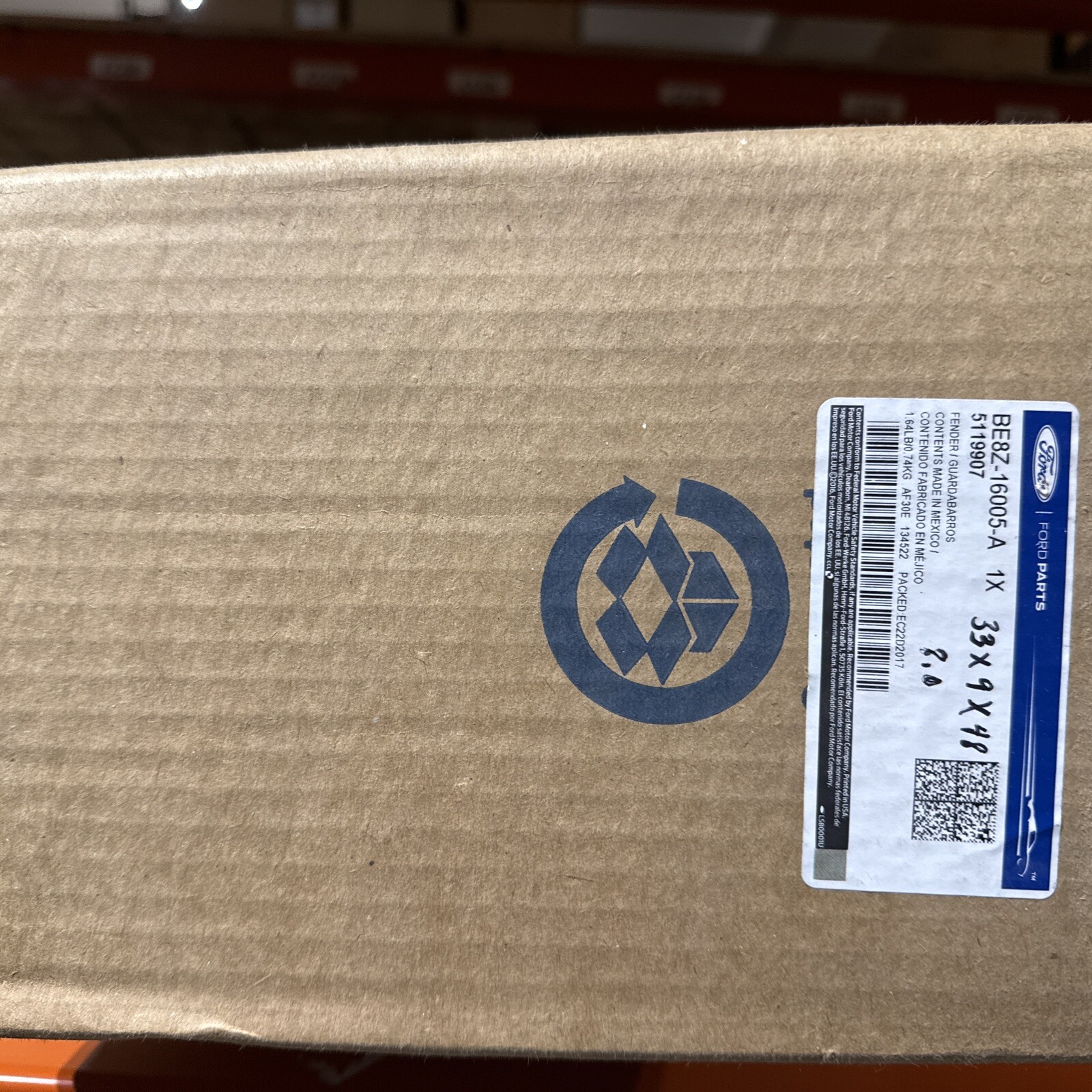 New Genuine Ford Fender Asy - Front BE8Z16005A / BE8Z-16005-A OEM