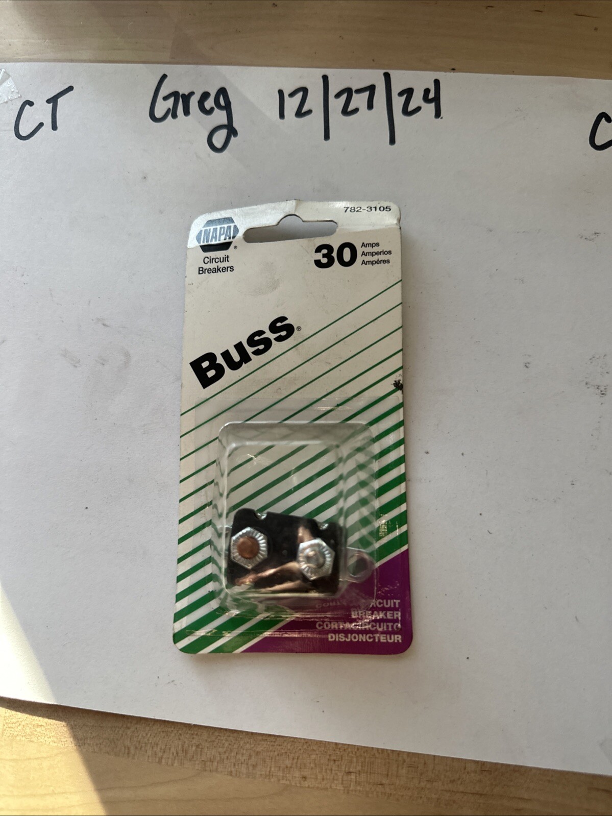 New Napa 782-3105 Buss 30 Amps Circuit Breaker 12V Max