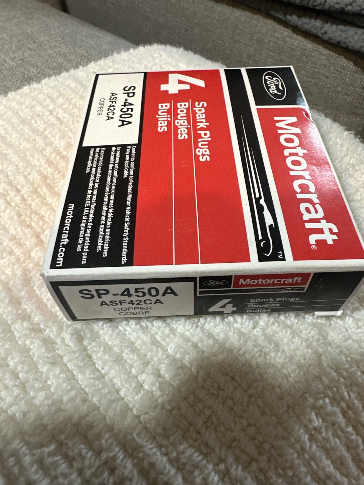 New OEM Ford Box of 4 Spark Plugs ASF-42CA, Motorcraft SP-450A