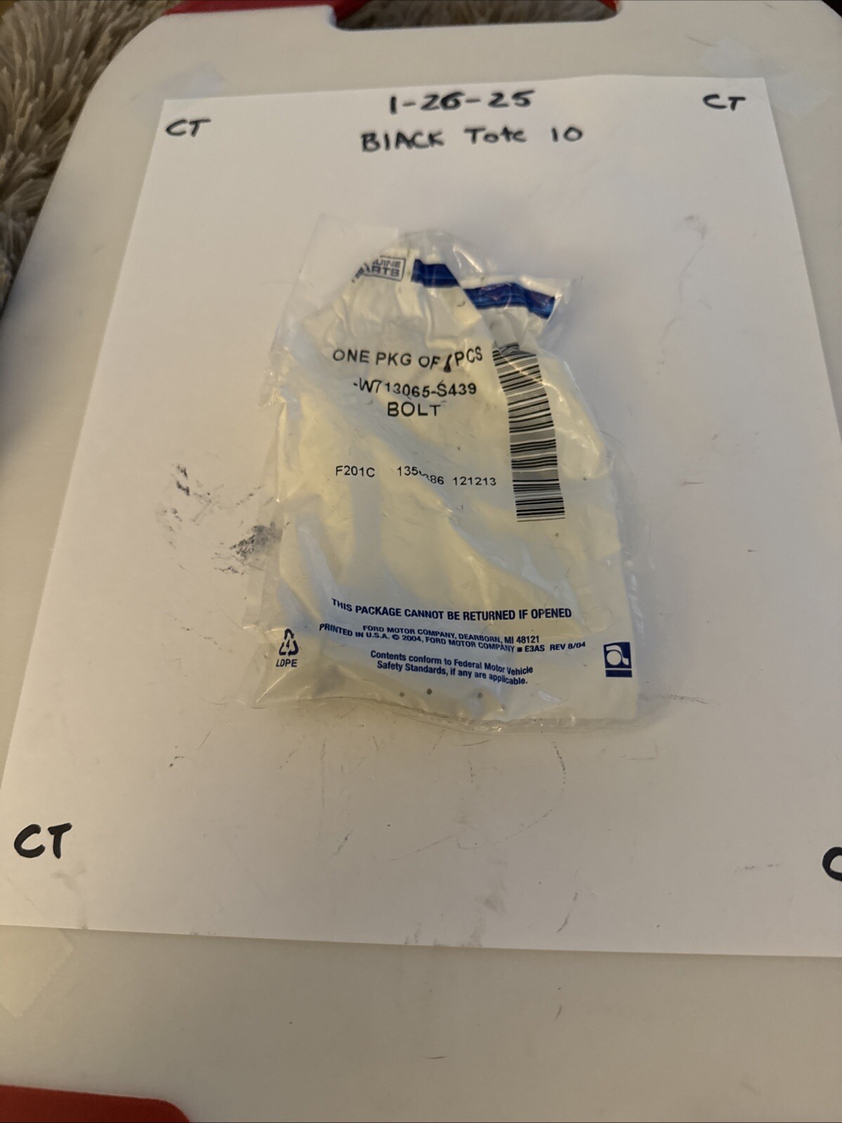 New OEM Ford W713065-S439 Lower Steering Column Shaft Coupling Bolt NOS