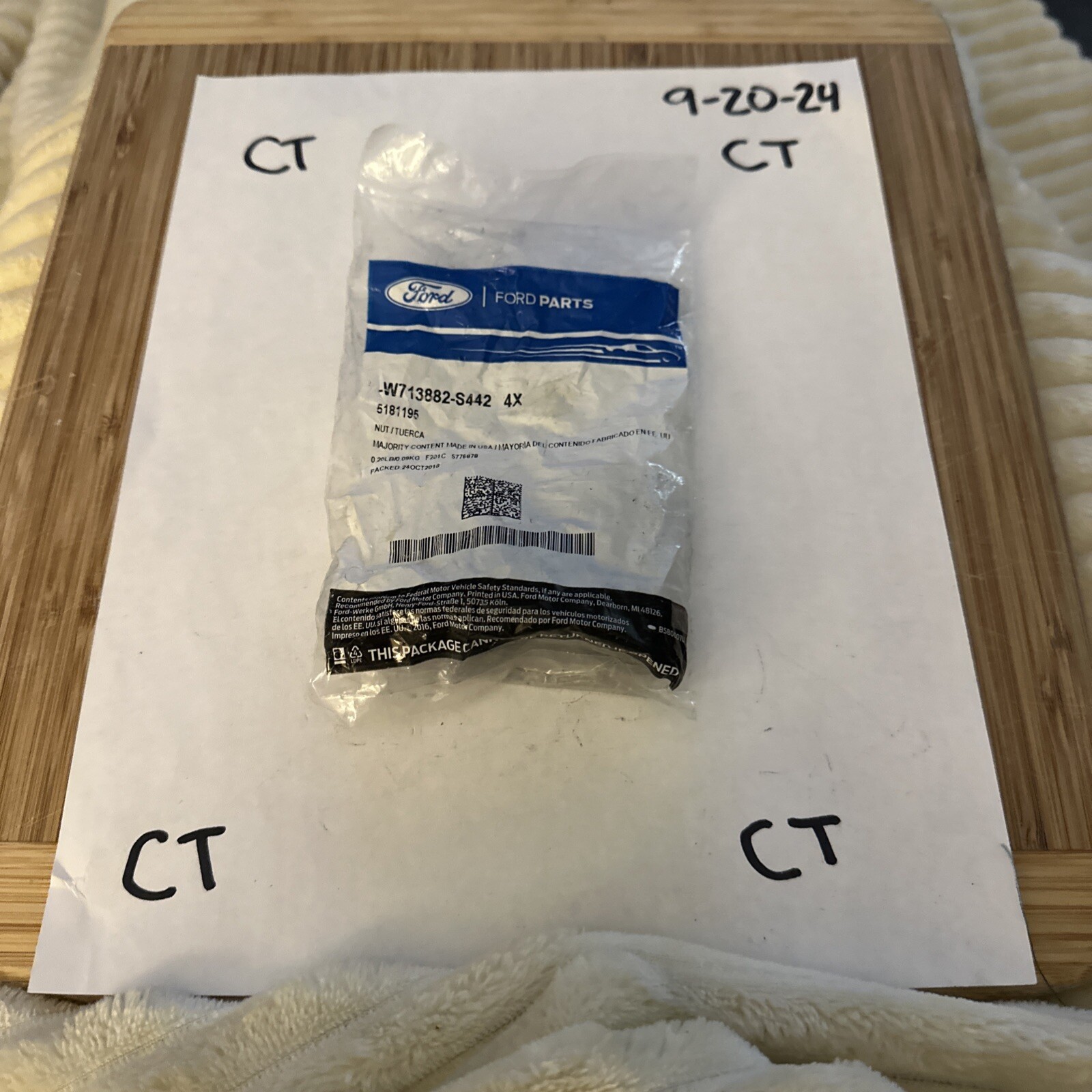 New OEM Ford W713882-S442, 5181195 Inner Tie Rod Adjust Nut NOS 4 Nuts